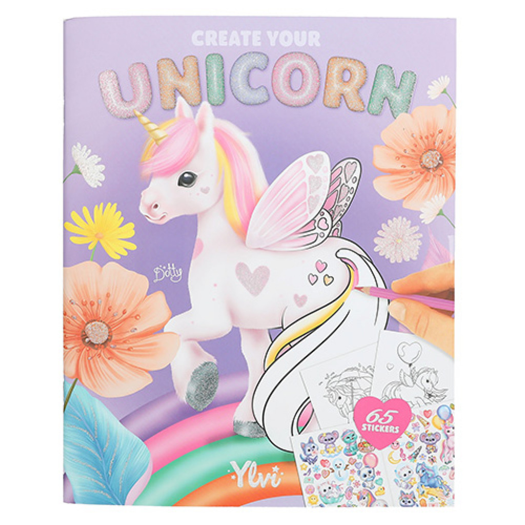 Ylvi Omalovánka | Crate Your Unicorn Ylvi, 65 samolepek